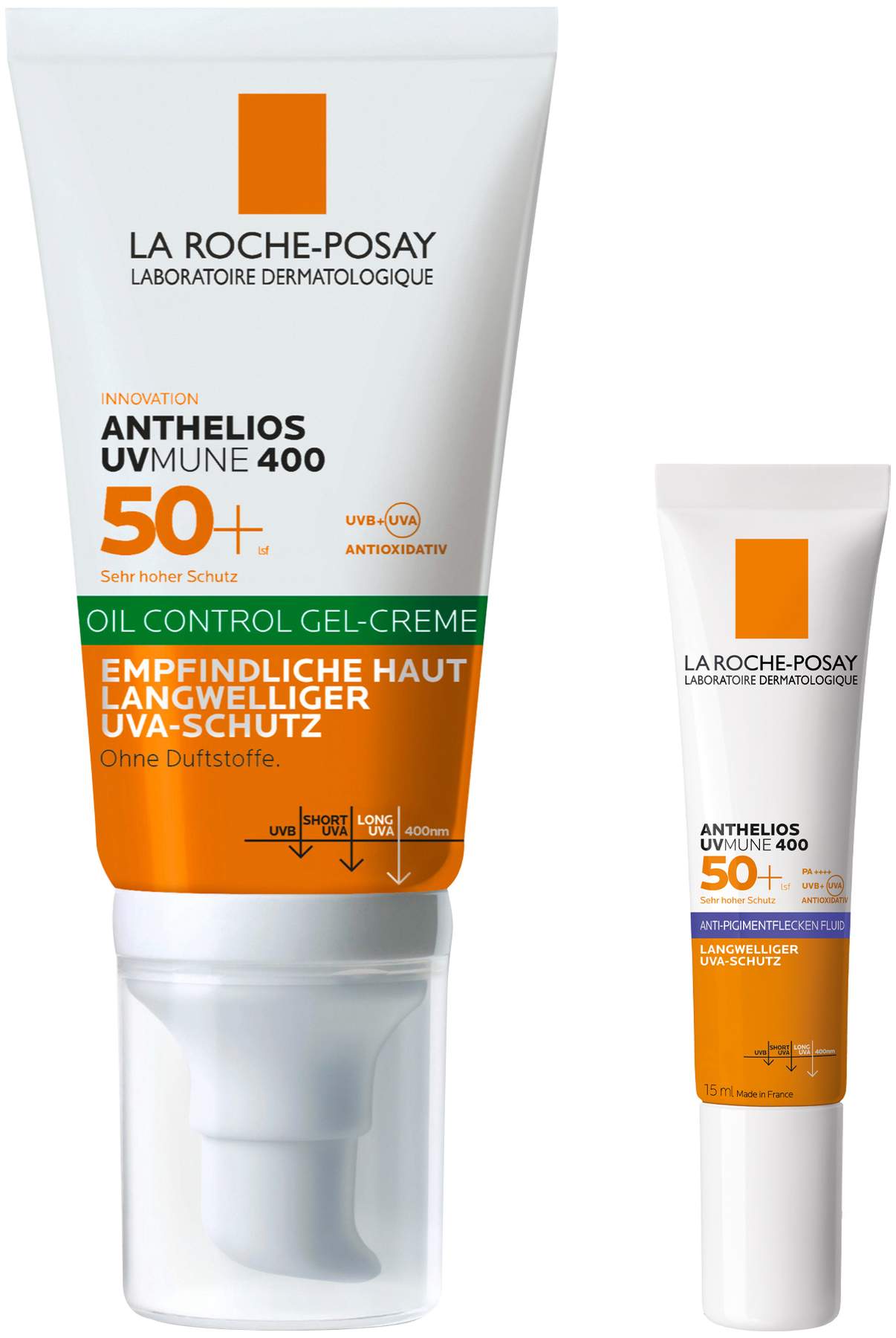 La Roche Posay Anthelios Oil Control Gel-Creme UV Mune 400 LSF 50+ 50 ml + gratis Anthelios Anti-Pigment Fluid 15 ml