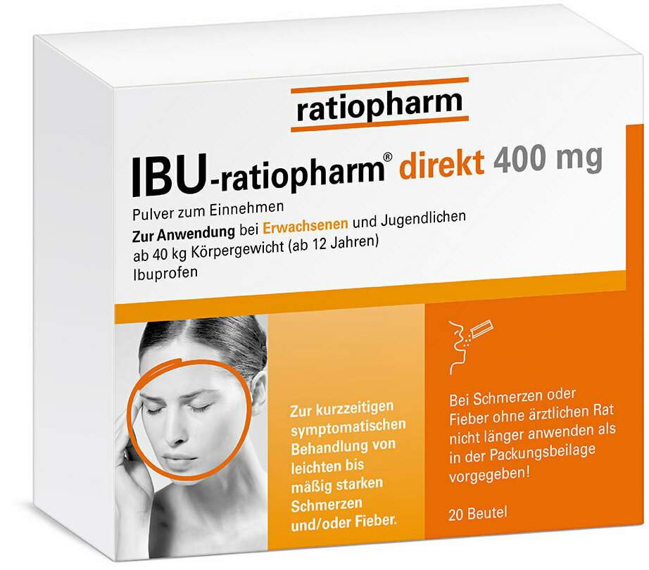 IBU ratiopharm direkt 400 mg Pulver zum Einnehmen 20 Beutel