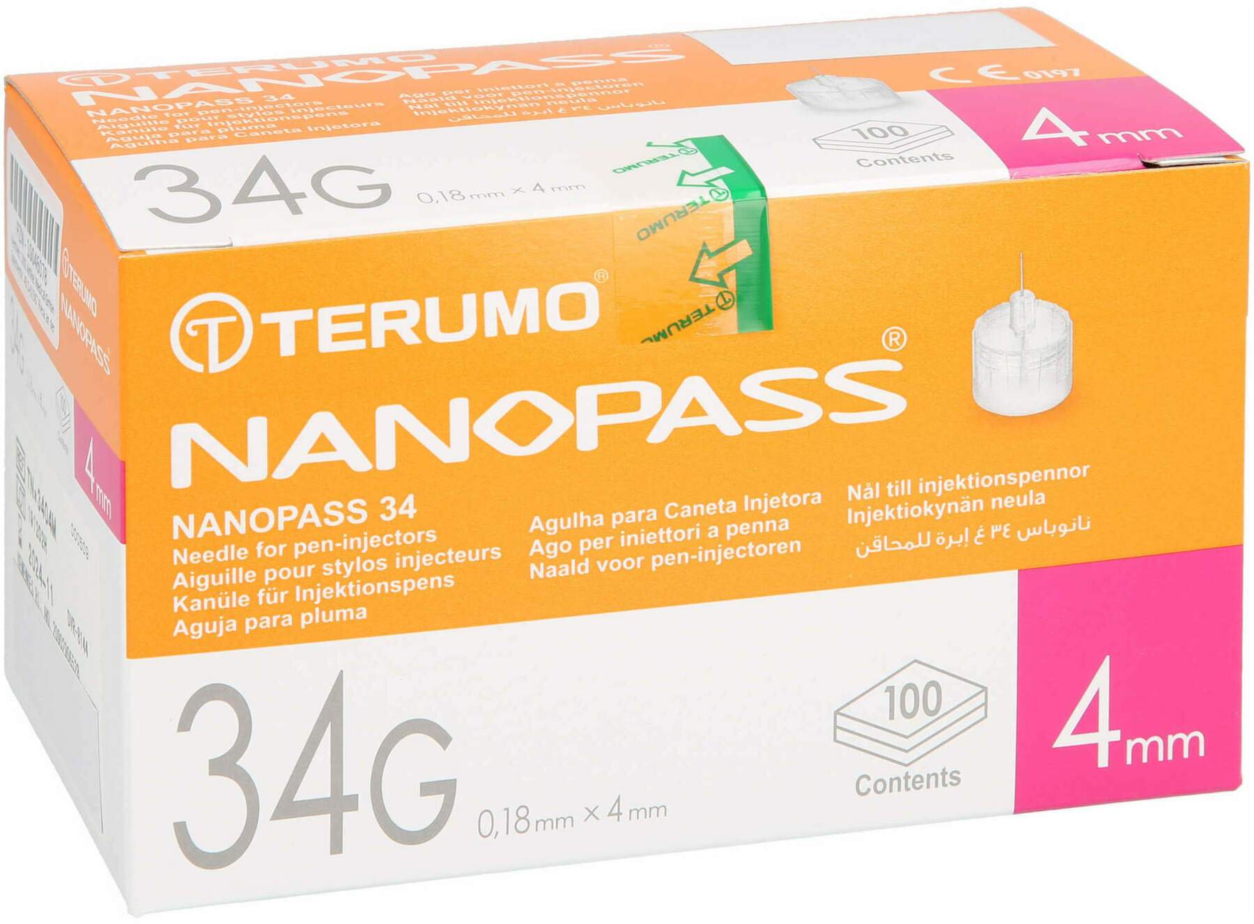 Nanopass 34 Pen Kanülen 34 G 0,18x4 mm