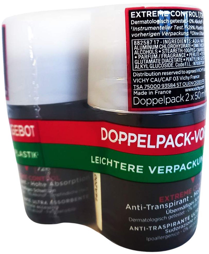 Vichy Homme Deo Roll-on Antitranspirant 2 x 50 ml