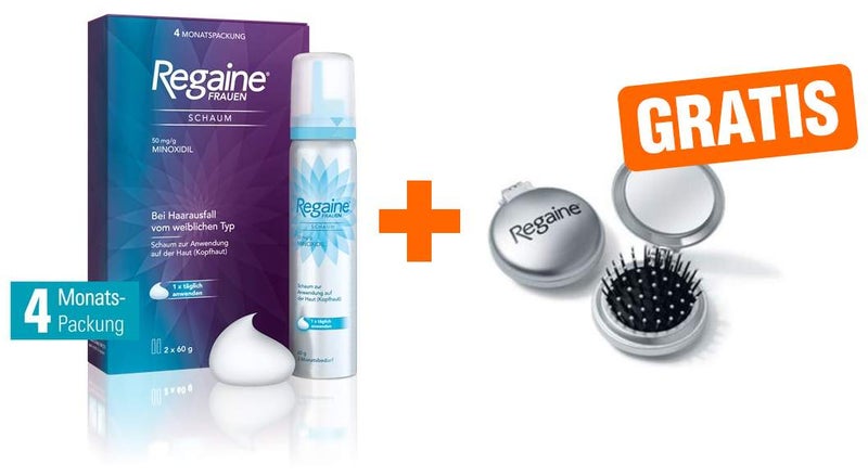 Regaine Frauen Schaum 2x60ml + gratis Haarbürste