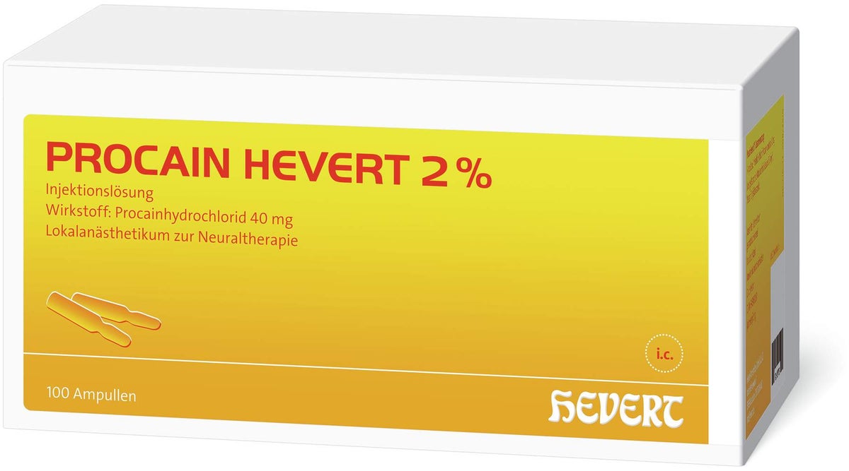 Procain Hevert 2% Injektionslösung 100 Ampullen