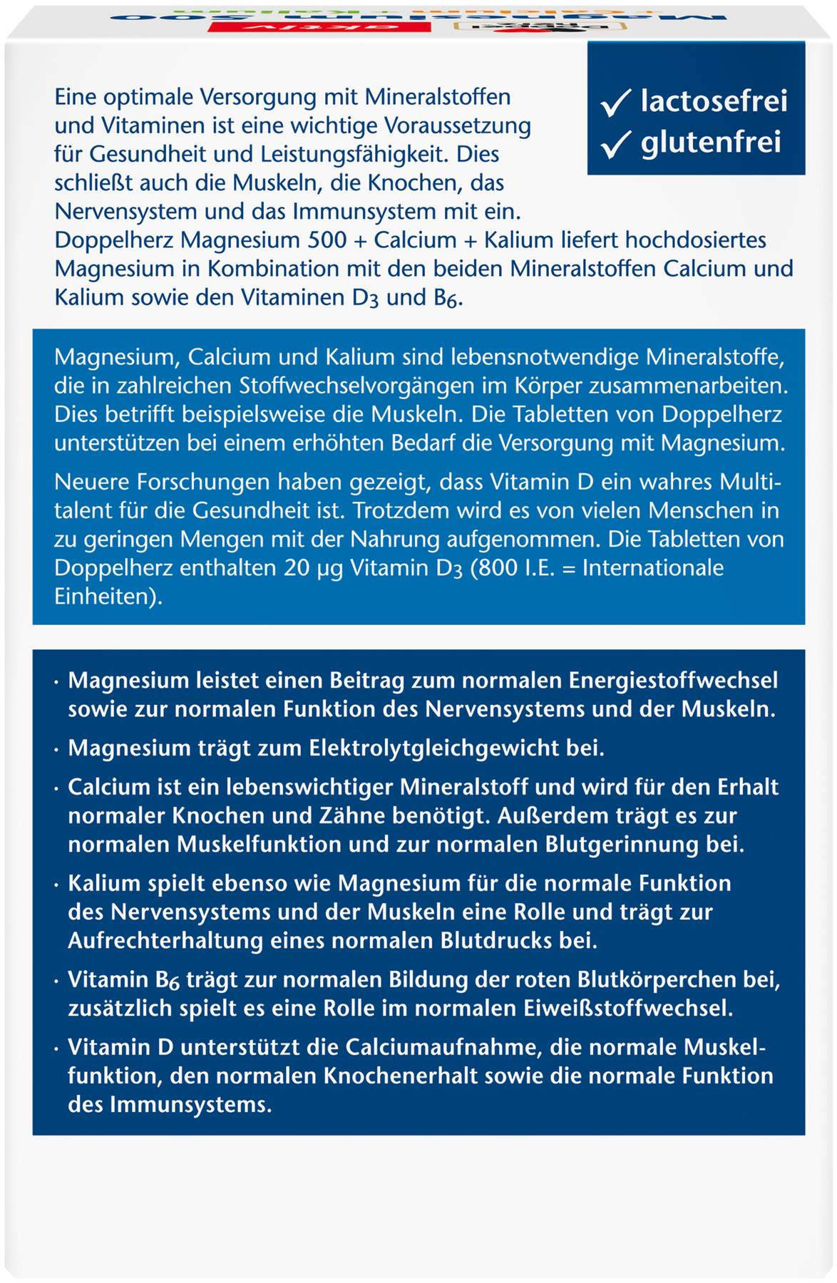 Doppelherz Aktiv Magnesium 500+calcium+kalium Tabletten 100  Stück