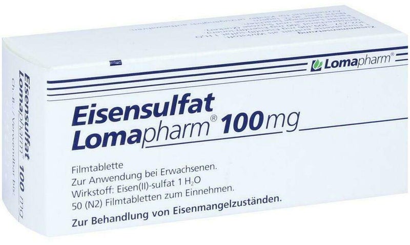 Eisensulfat Lomapharm 100 mg 50 Filmtabletten