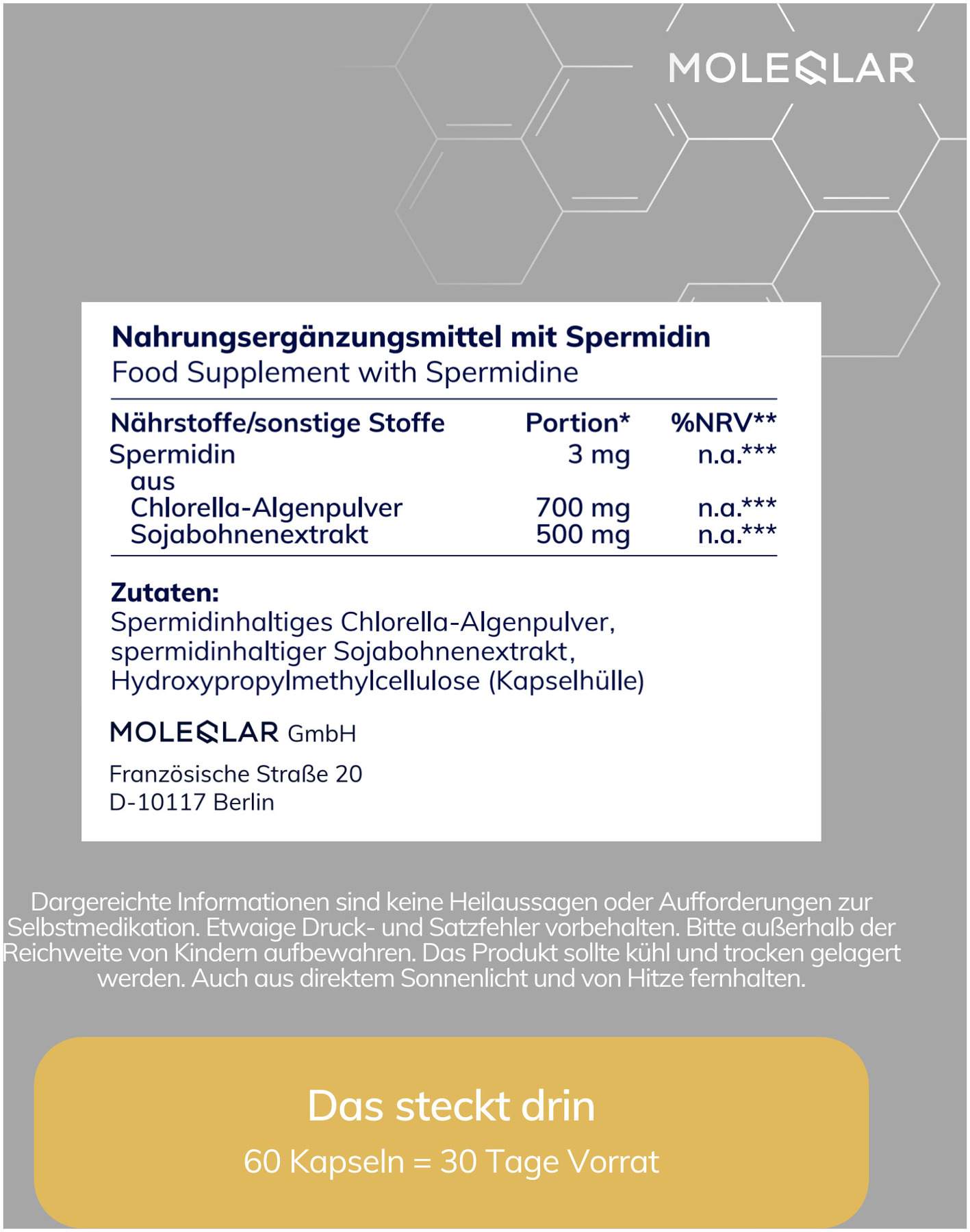 MoleQlar Spermidin 60 Kapseln
