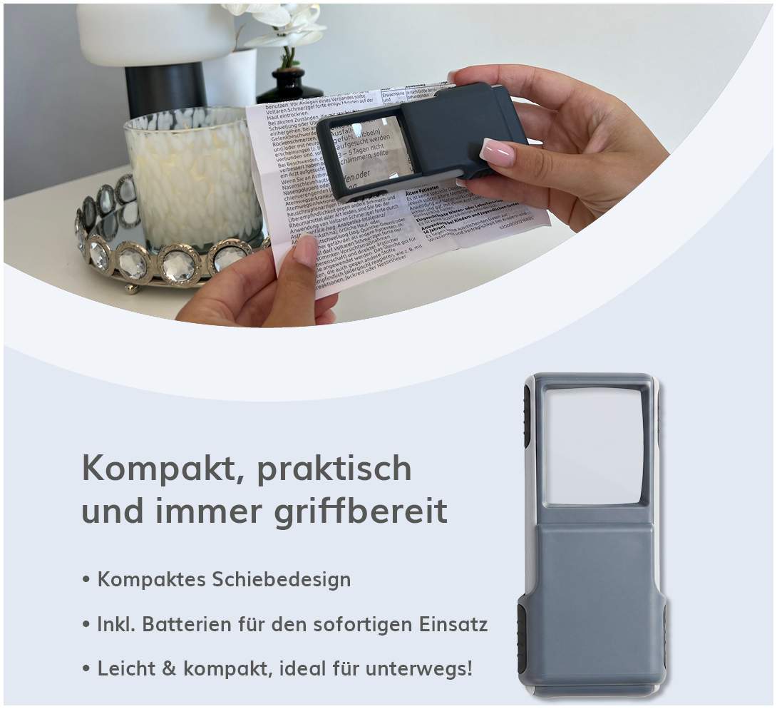 Möller-Therm Taschenlupe mit LED-Beleuchtung
