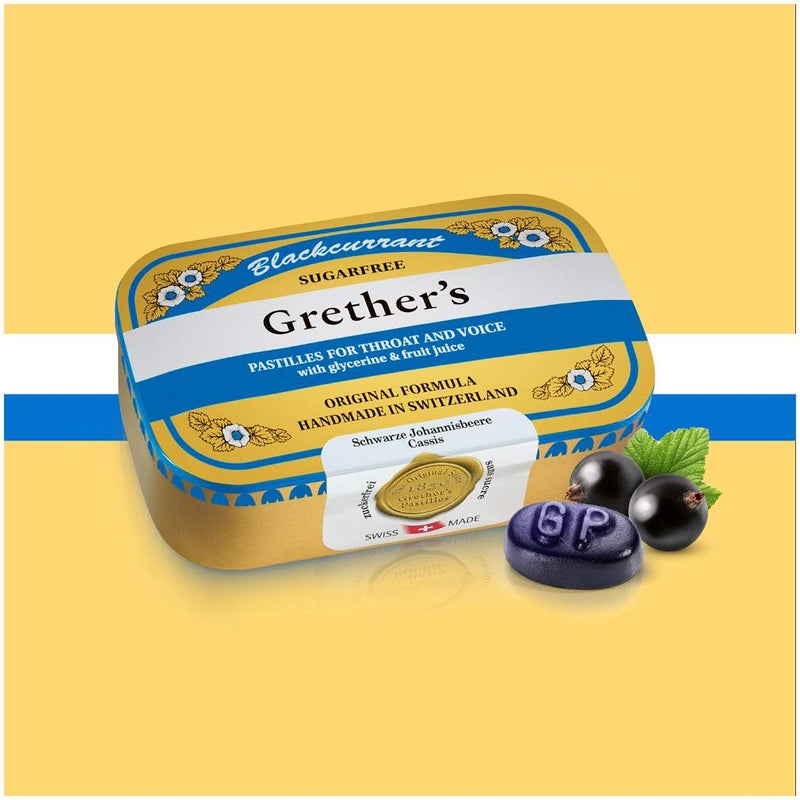 Grether`s Pastilles Blackcurrant zuckerfrei Dose 110 g