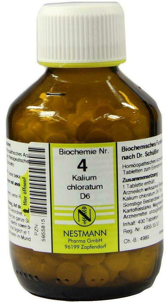 Biochemie 4 Kalium Chloratum D 6 400 Tabletten