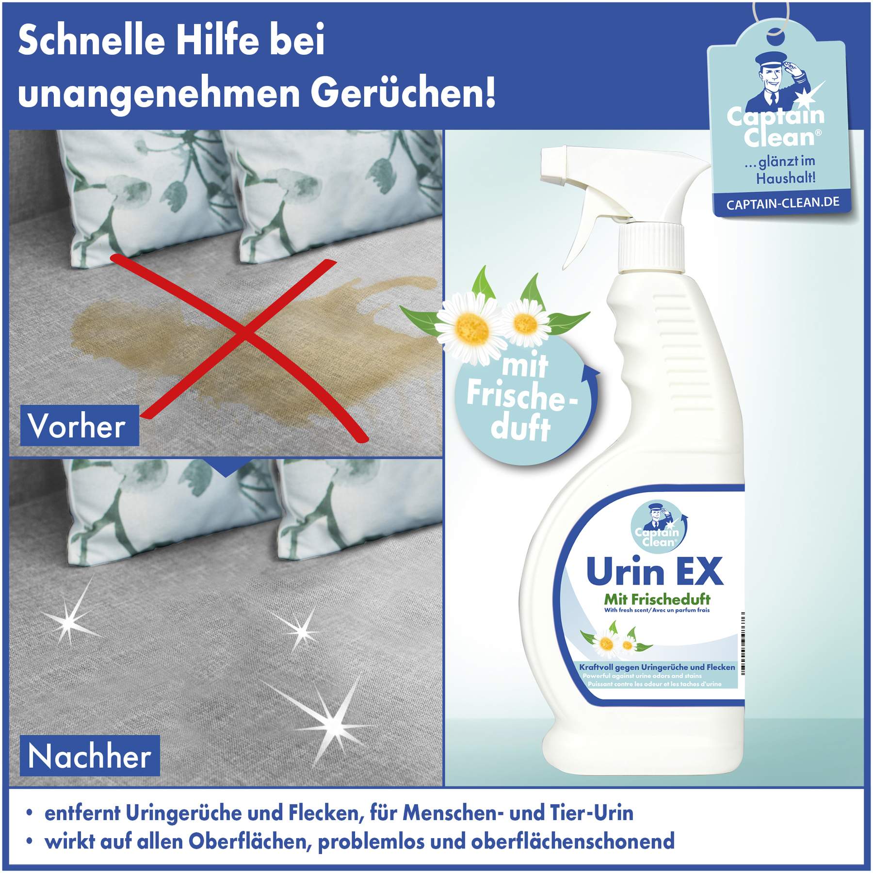 Captain Clean Urin Ex 650 ml Pumpspray