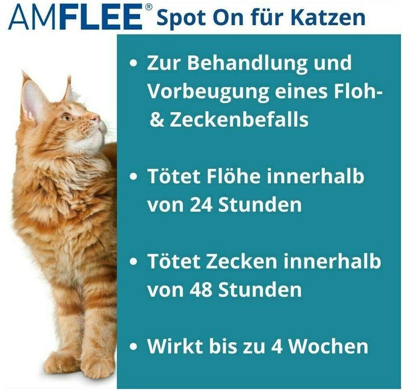 Amflee 50 mg Spot-On Lösung Für Katzen 3 Stück