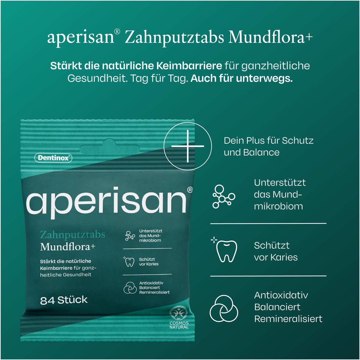Aperisan Zahnputztabs Mundflora+ 84 Stück
