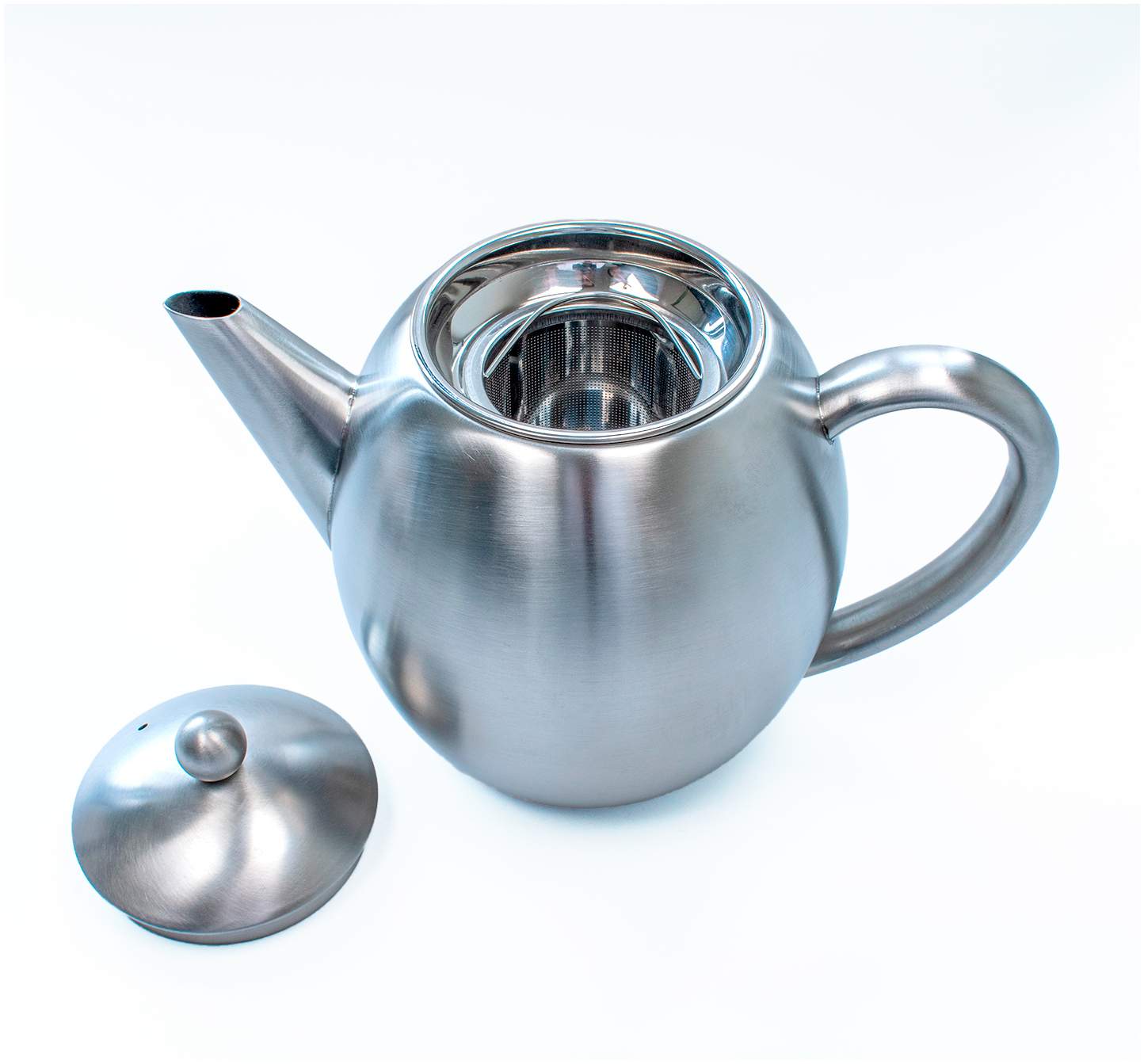Thermo-Teekanne Doppelwandig Matt Edelstahl, 1 Liter