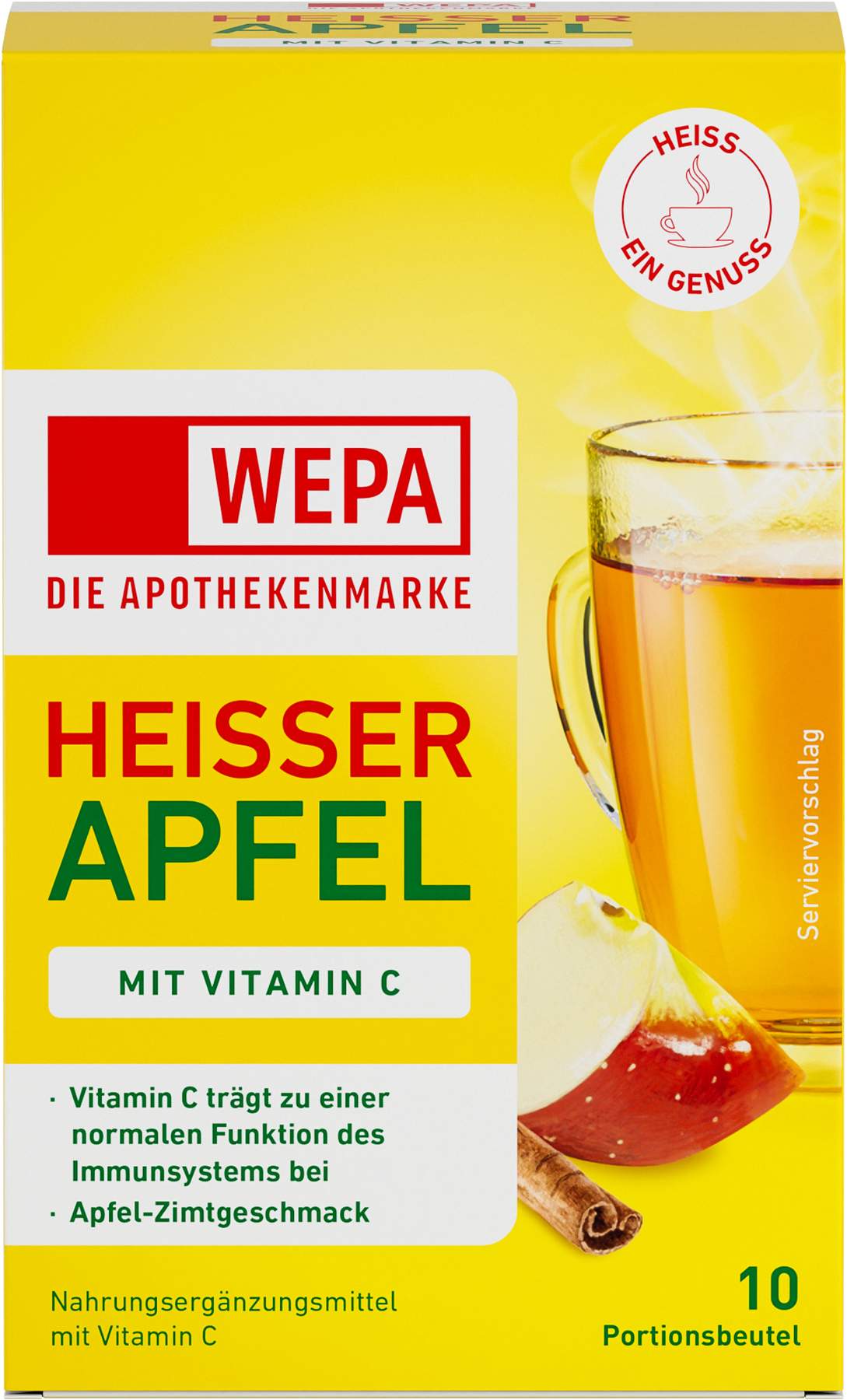 WEPA heisser Apfel + Vitamin C  10 x 10g Pulver