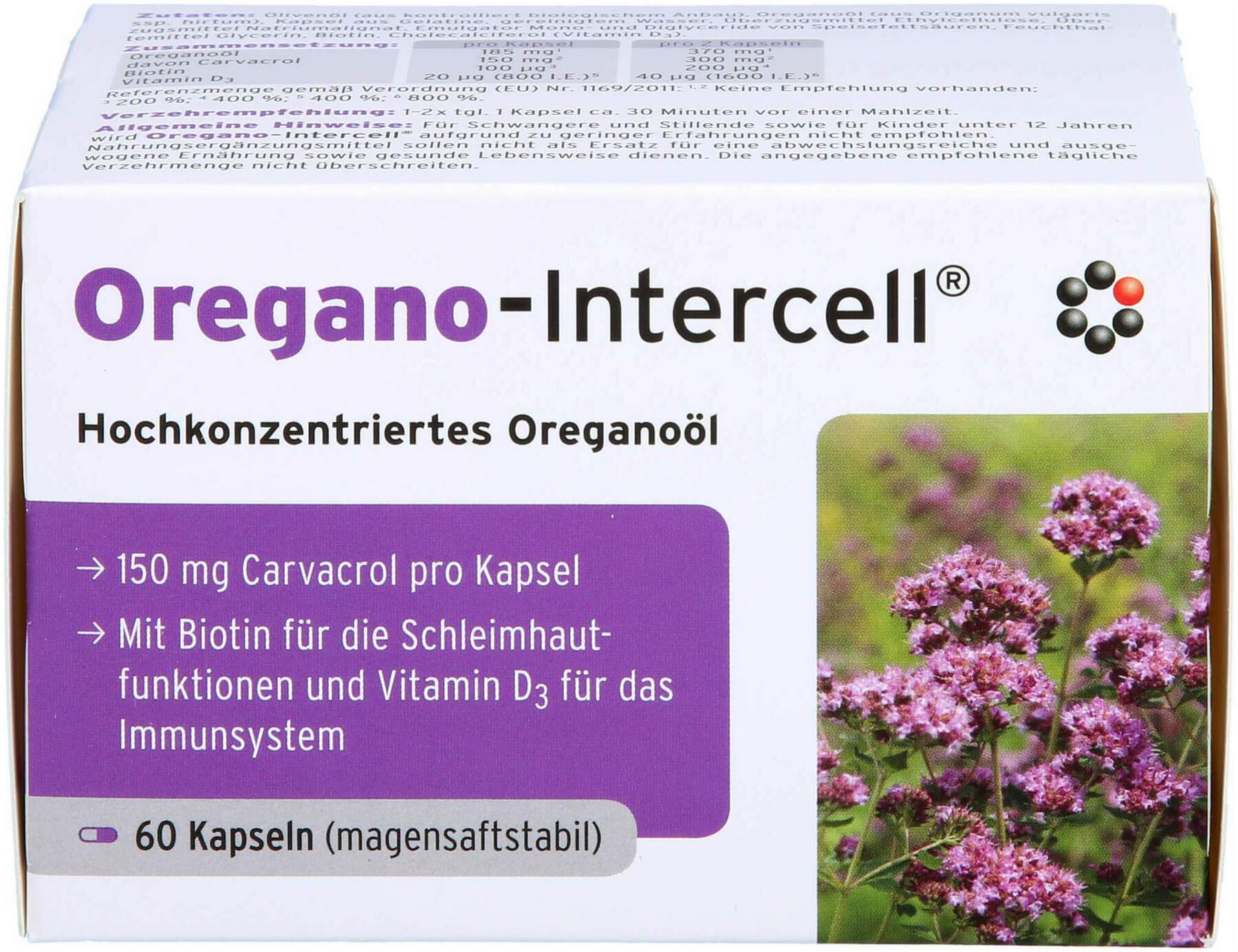 Oregano-Intercell 60 Magensaftresistente Weichkapseln