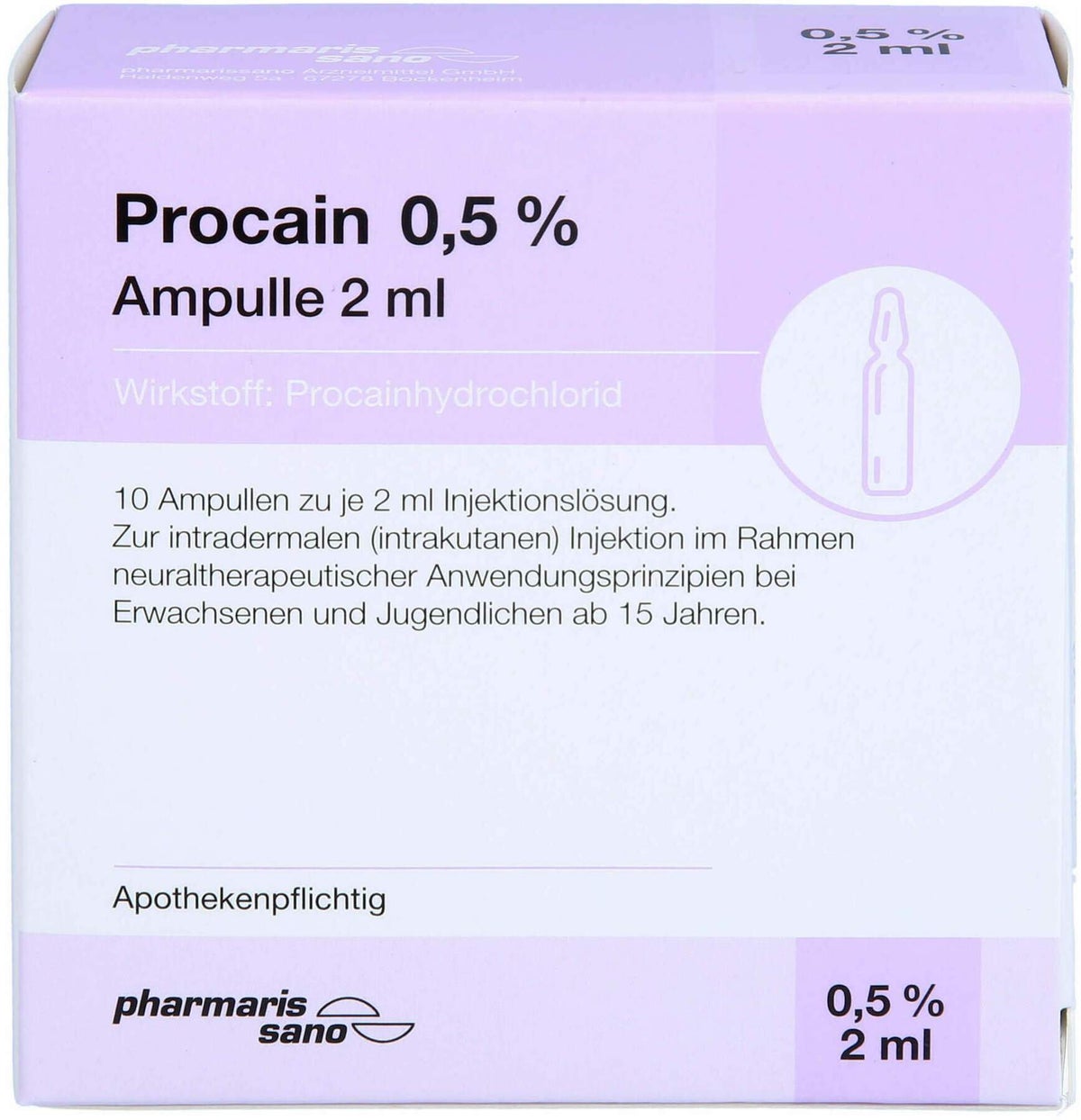 Procain Pharmarissano 0,5% Injektions-Lsg.Ampullen 2 ml 10 Stück