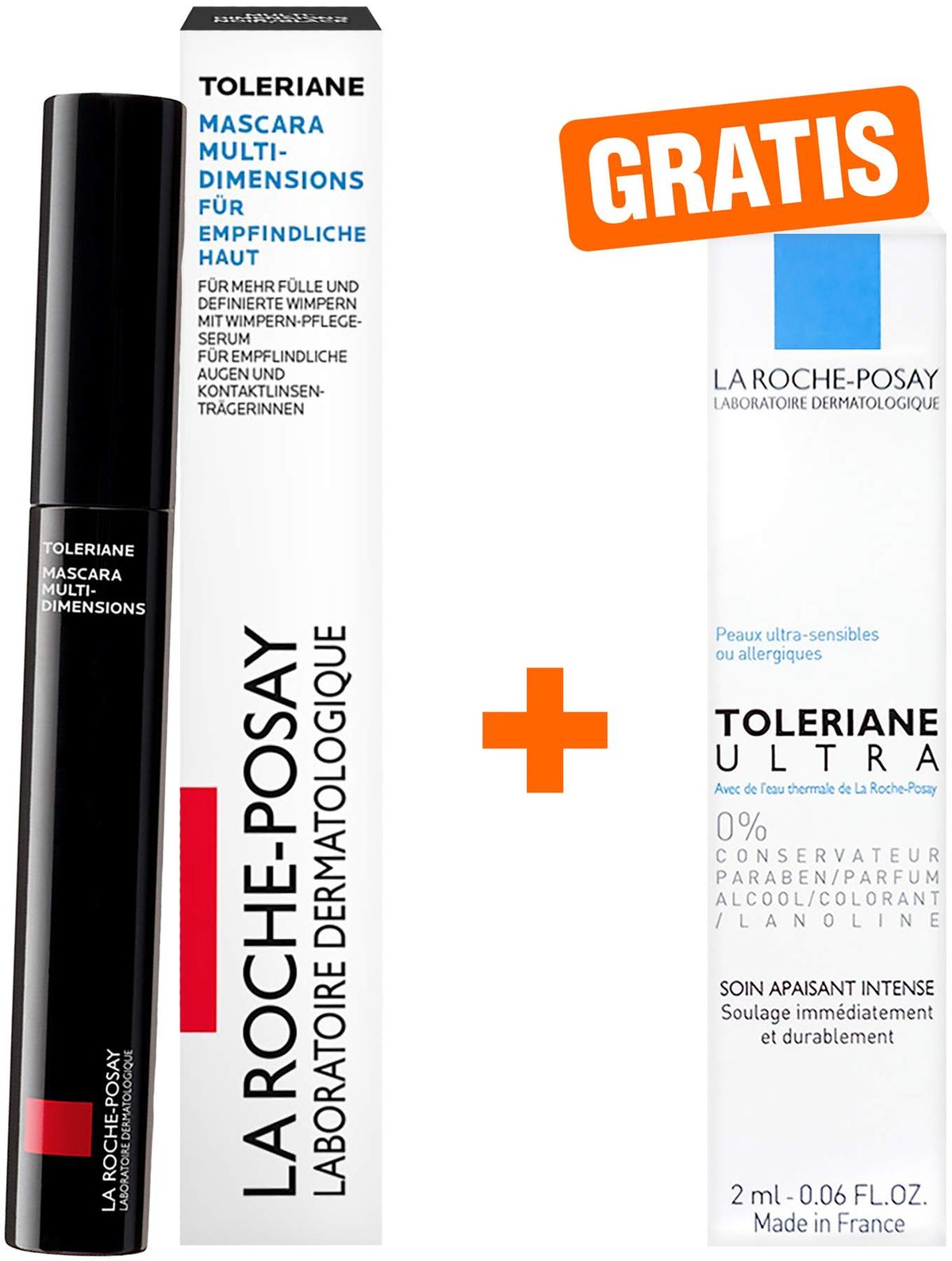 La Roche Posay Toleriane Mascara Multi Dimension 7,2 ml + gratis La Roche Posay Toleriane Dermallergo Augencreme 2 ml