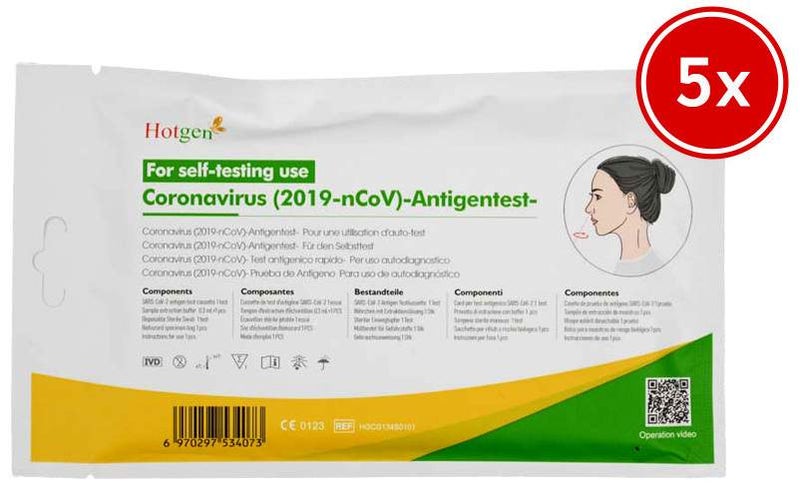 Hotgen Coronavirus Antigentest zur Laienanwendung 5 Stück
