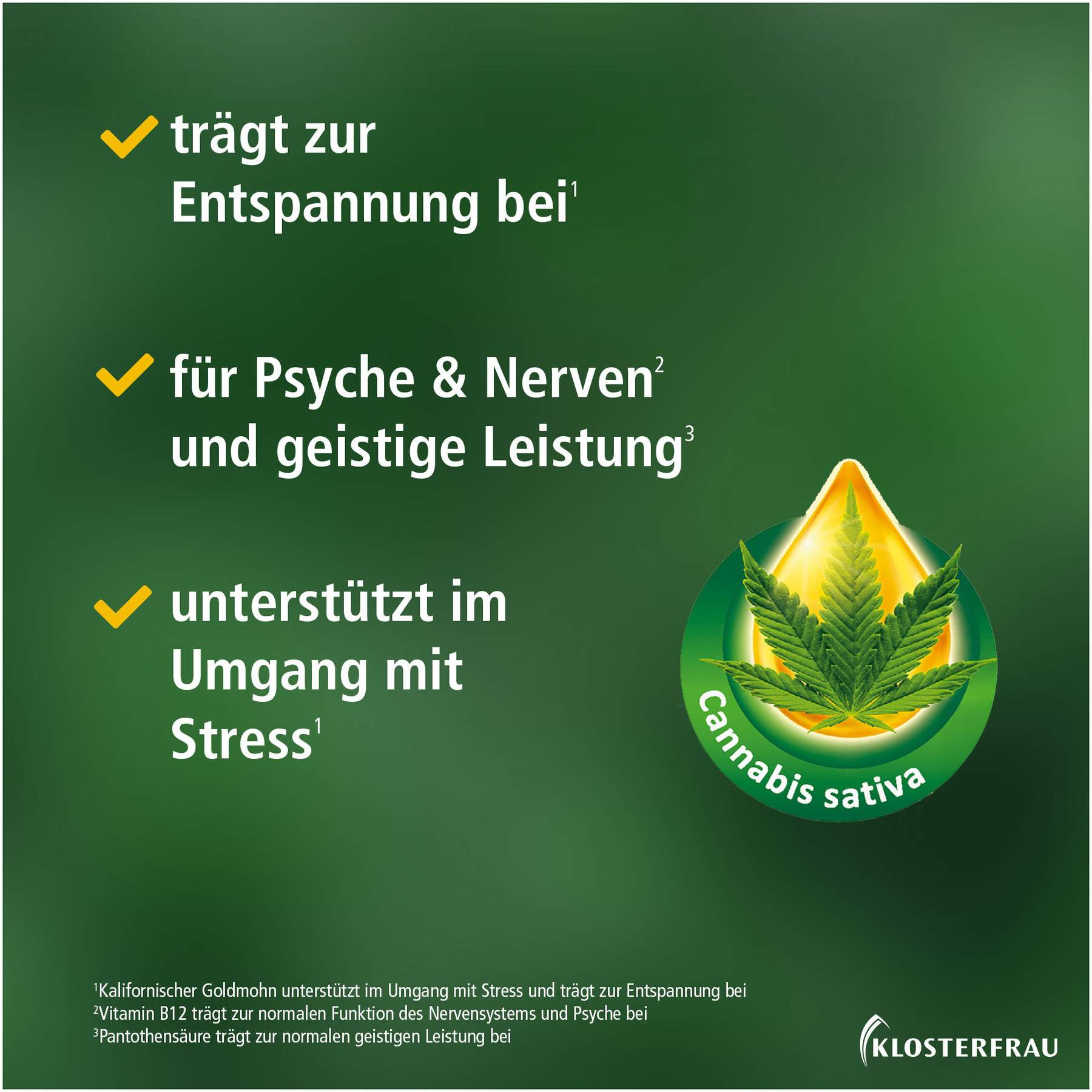 Klosterfrau Hanföl 800 mg + Goldmohn 30 Weichkapseln