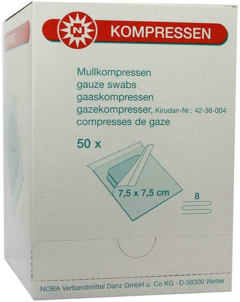 Mullkompressen 7,5 X 7,5 cm Steril 50 X 2 Stück