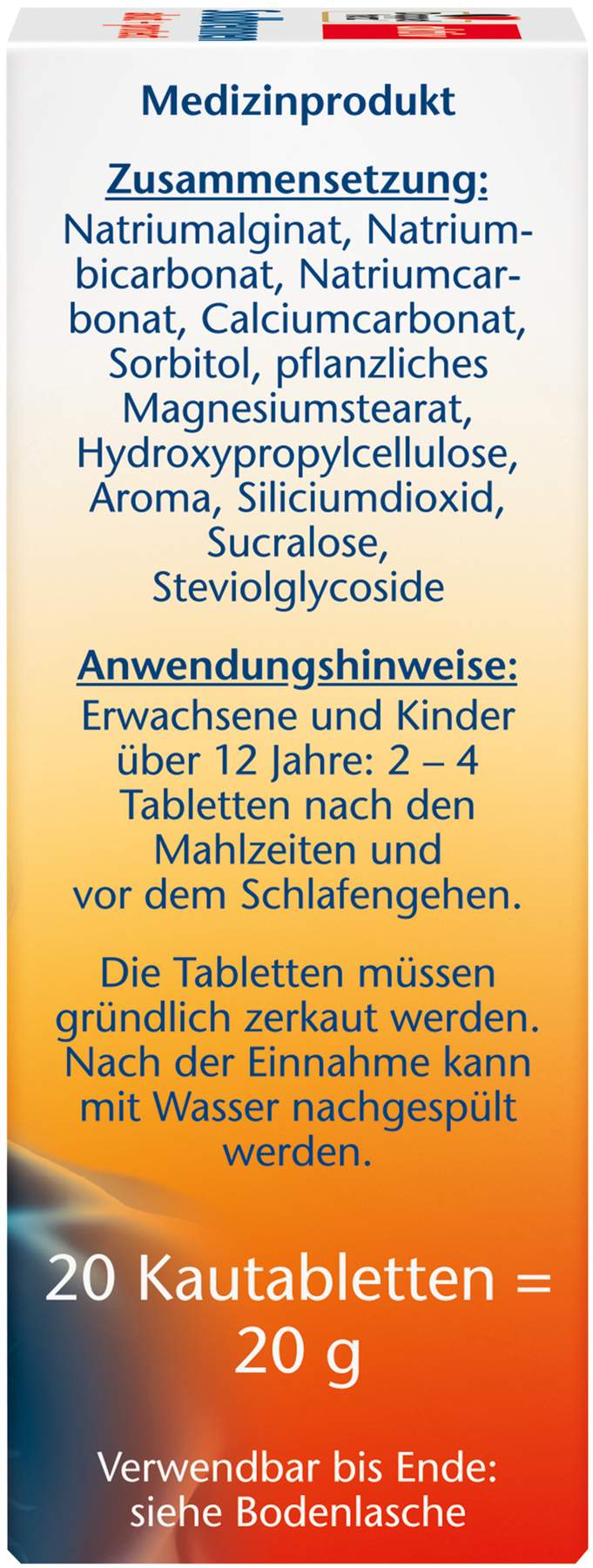 Doppelherz Aktiv Sodbrennen Akut + Protect 20 Kautabletten