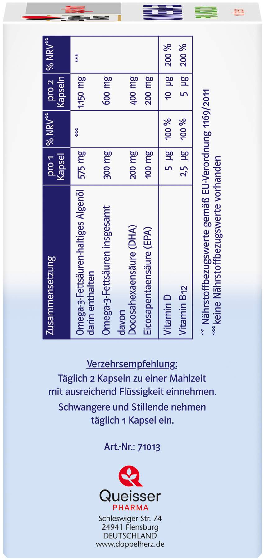 Doppelherz system Omega-3 Pflanzlich 120 Kapseln