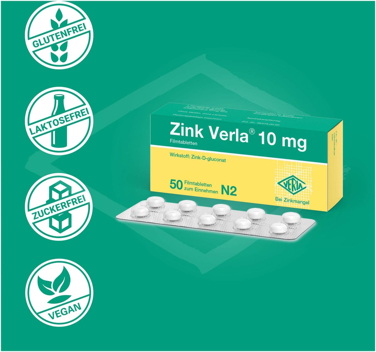 Zink Verla 10 mg 50 Filmtabletten