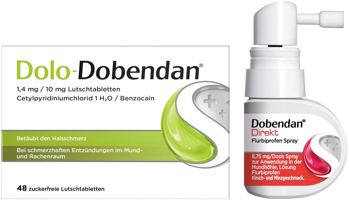 Sparset Dolo Dobendan 48 Lutschtabletten + Dobendan Direkt Flurbiprofen Halsspray 15 ml