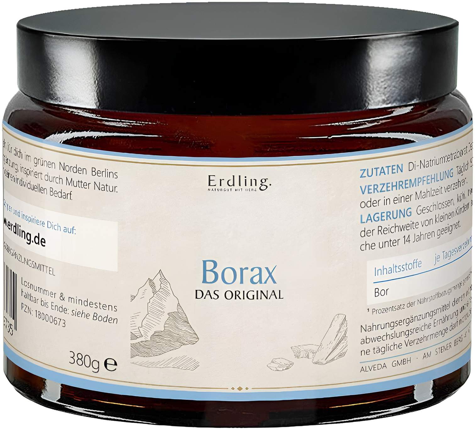 Borax Pulver Natriumtetraborat Rein Vegan 380 G