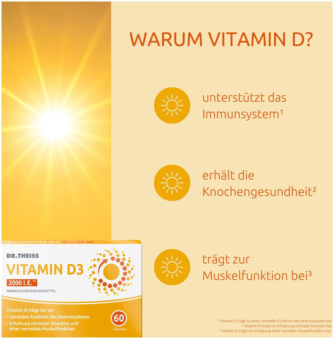 Dr.Theiss Vitamin D3 Tabletten 2000 I.E 60 Stück