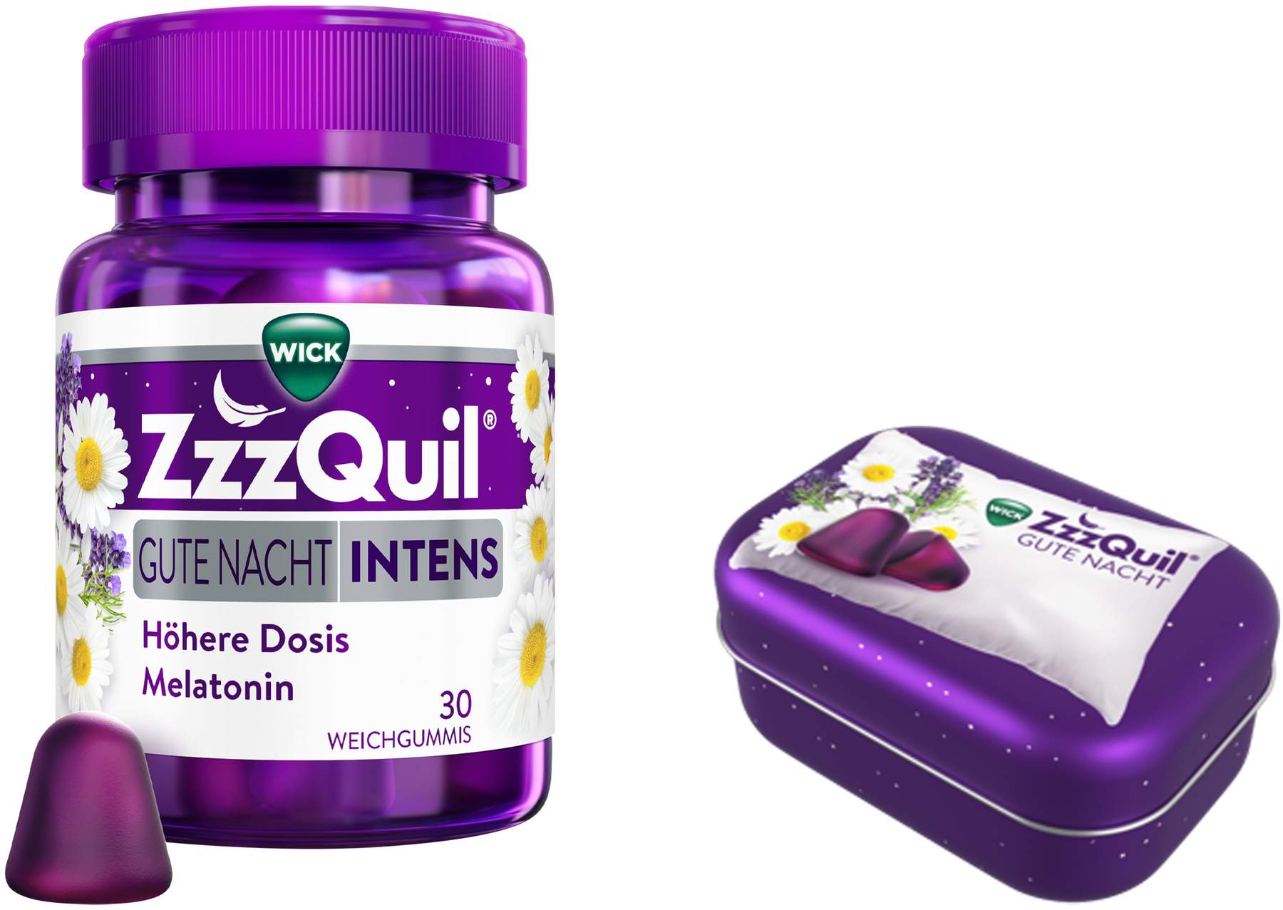 Wick ZzzQuil Gute Nacht Intens 30 Stück + gratis Wick ZzzQuil Reise-Dose 1 Stück