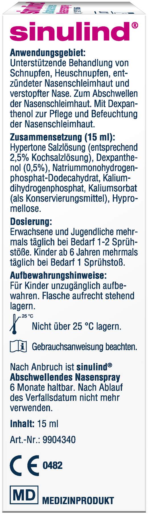 Sinulind Abschwellendes Nasenspray 15 ml