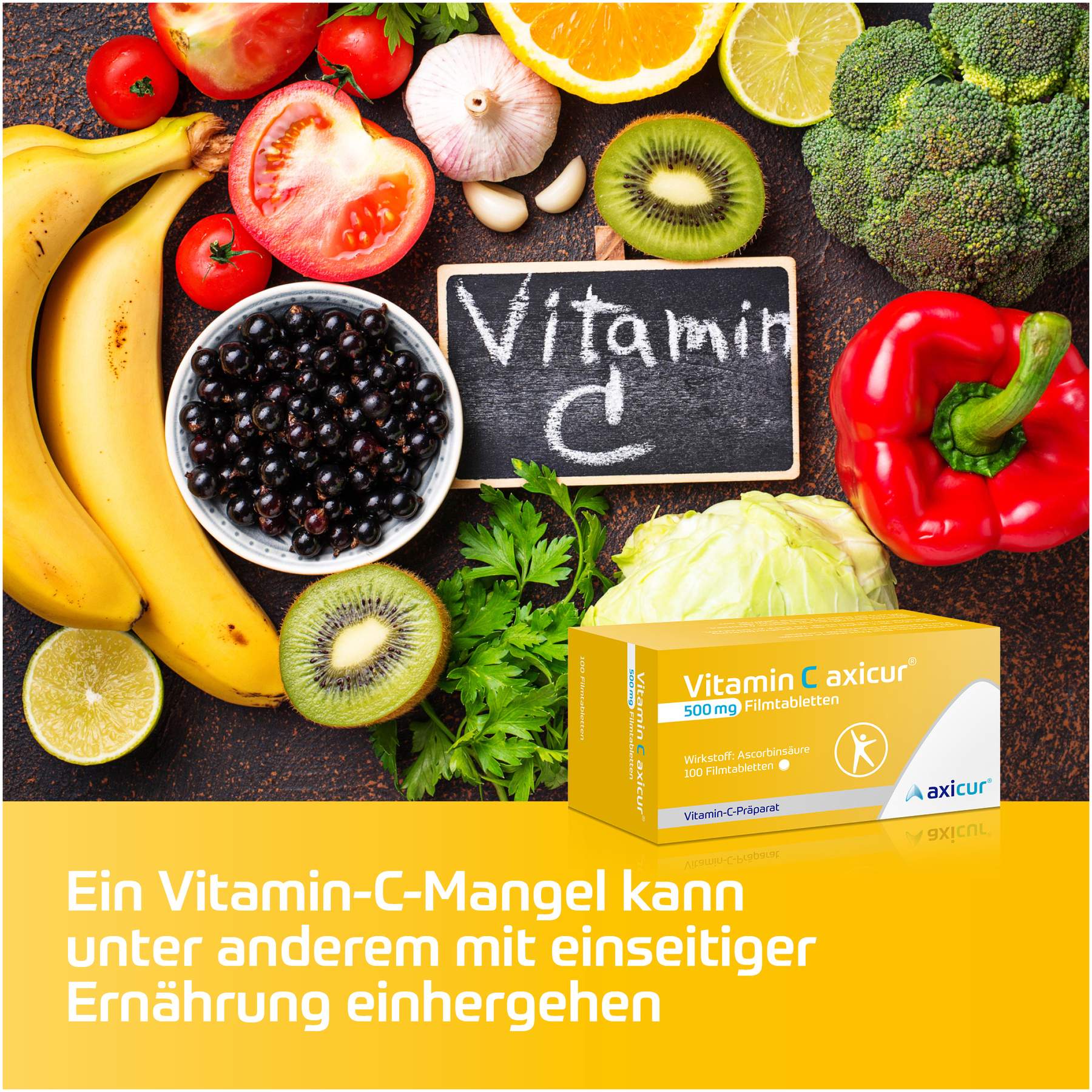 Vitamin C Axicur 500 mg 100 Filmtabletten