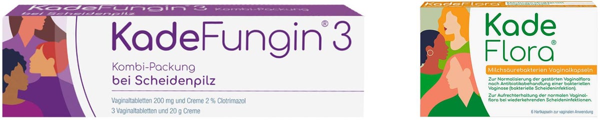 Kadefungin 3 Kombipackung 1 Stück + Kadeflora Milchsäurebakterien Vaginalkapseln 6 Stück