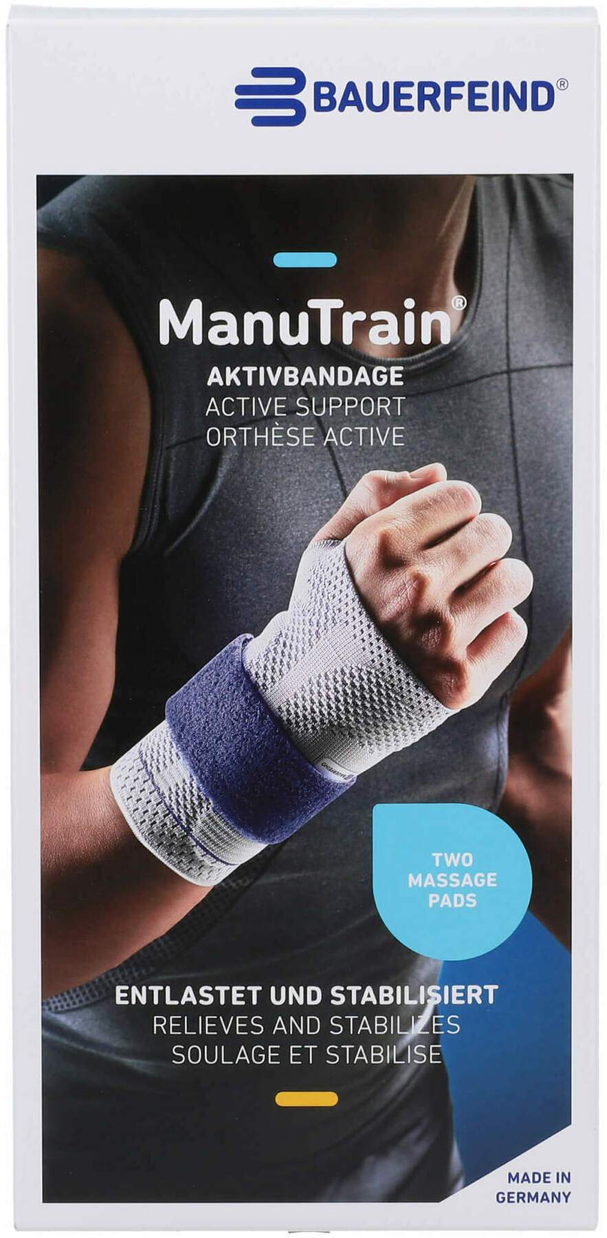 Manutrain Handgelenkbandage Links Gr.1 Schwarz