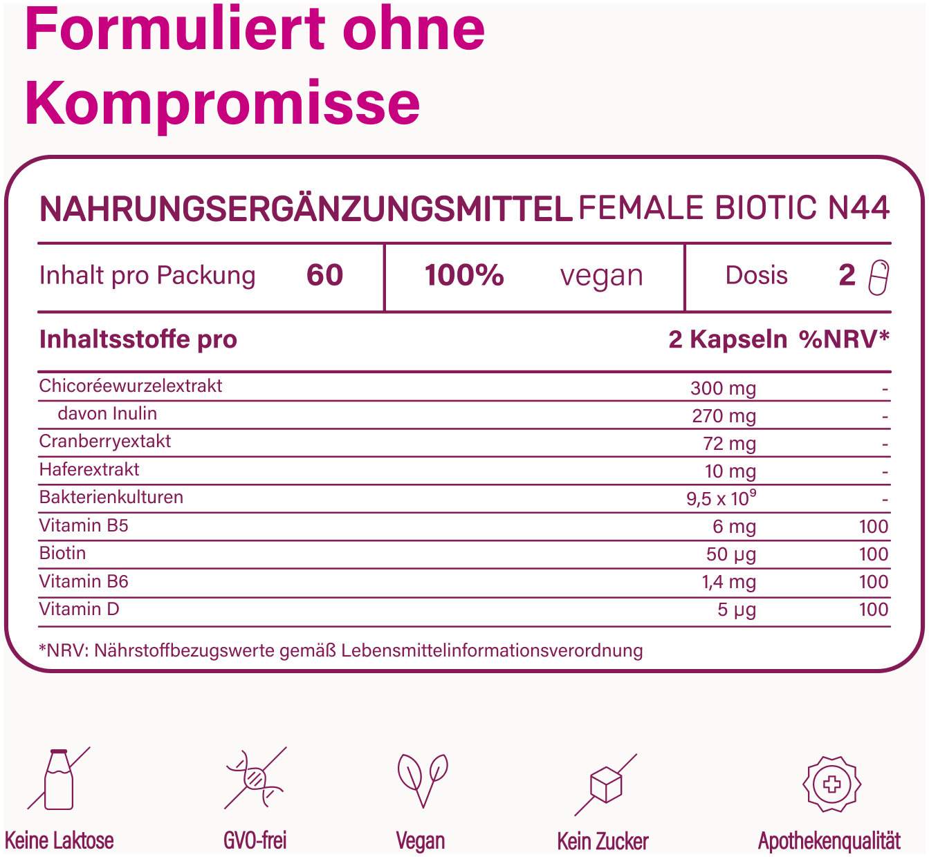 Nupure Probaflor Female Biotic N44 60 Kapseln