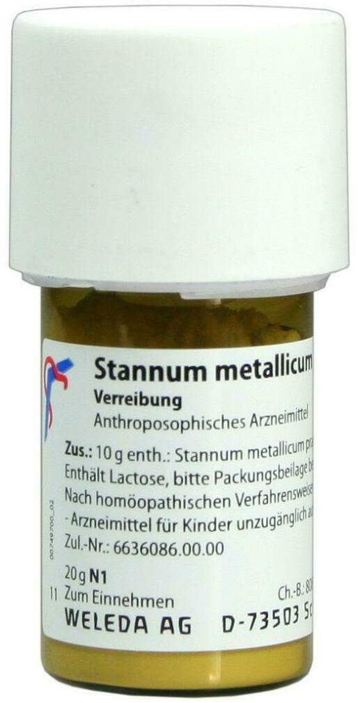 Weleda Stannum Metallicum Praeparatum D8 20 G Trituration