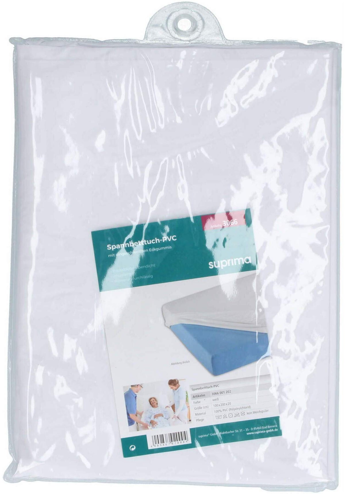 Suprima Spannbetttuch 3066 Pvc 100x200 cm Weiß 1 S