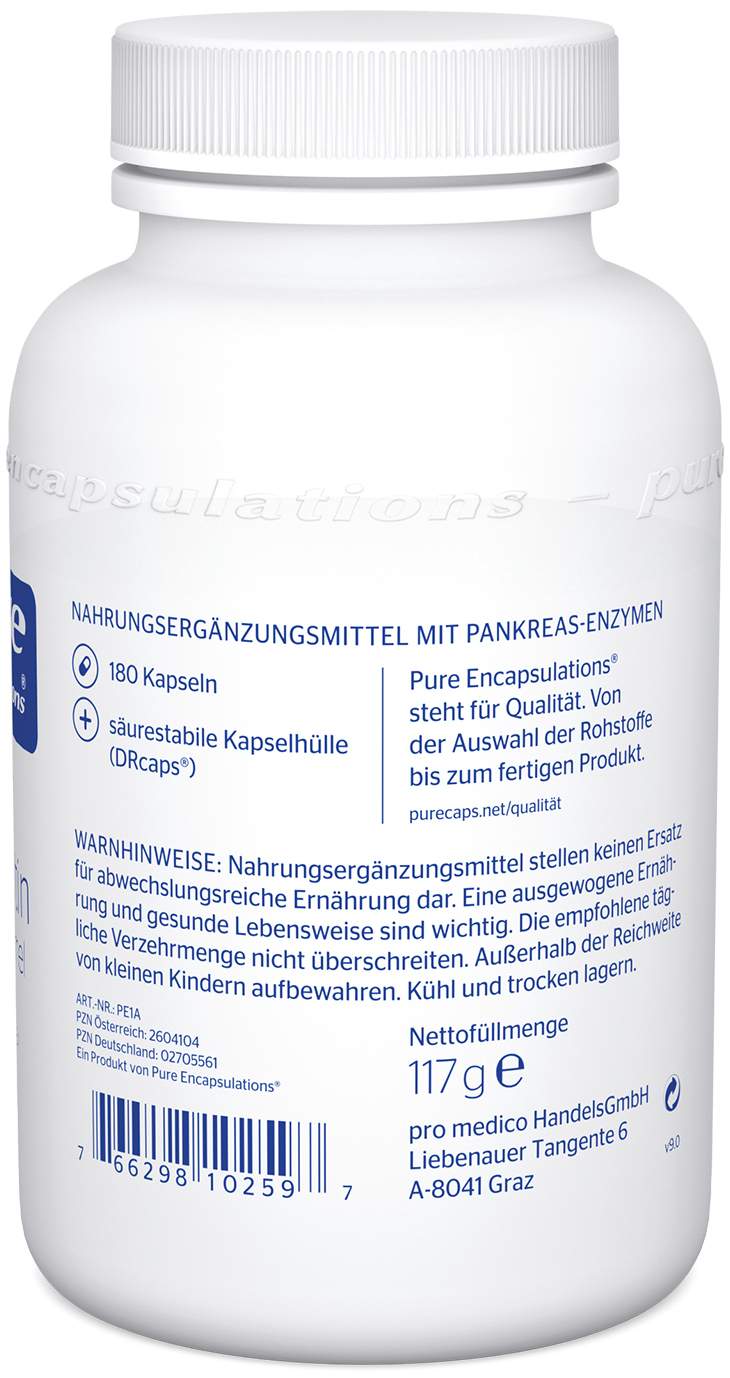 Pure Encapsulations Pankreatin Enzym Formel 180 Kapseln