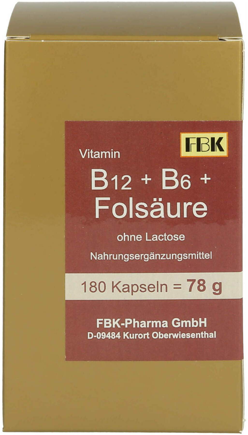 B12 und B6 und Folsäure Ohne Lactose Kapseln