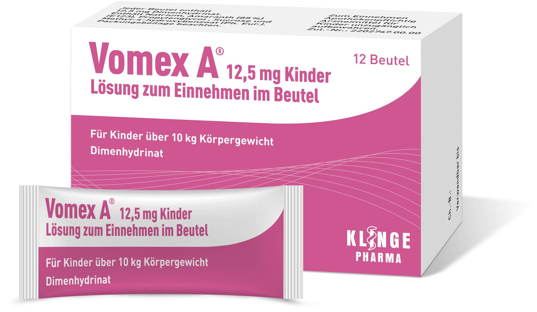 Vomex A 12.5 mg Kinder Lösung zum Einnehmen 12 Beutel