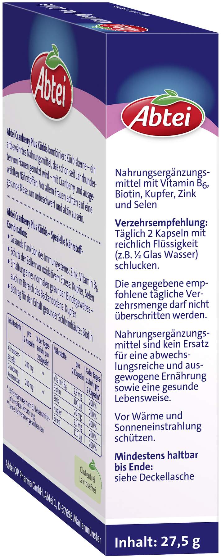 Abtei Kürbis Plus Cranberry 30 Kapseln