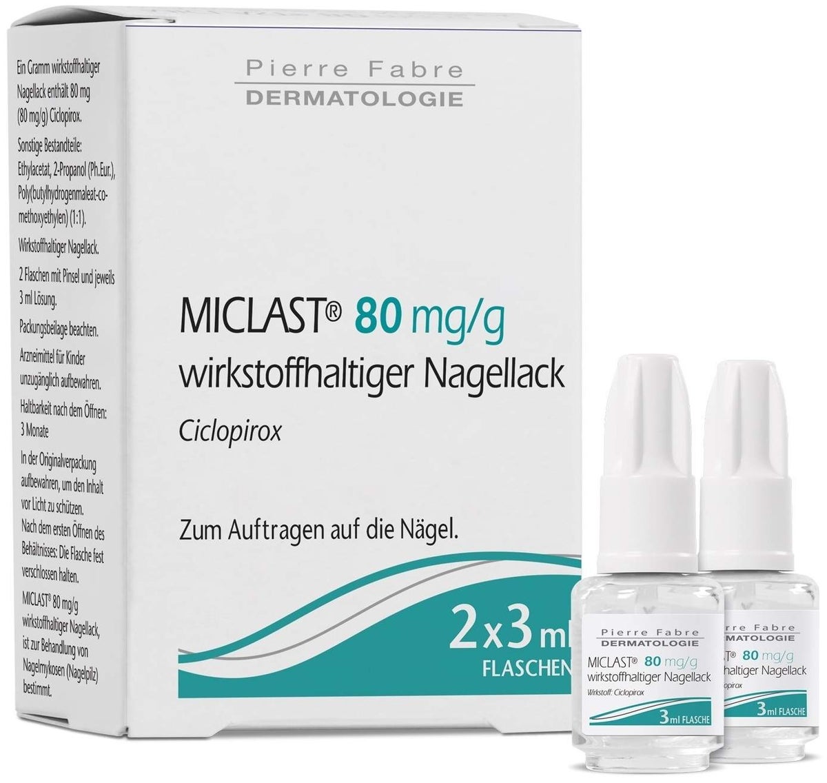 Miclast 80 mg pro g wirkstoffhaltiger Nagellack 2 x 3 ml