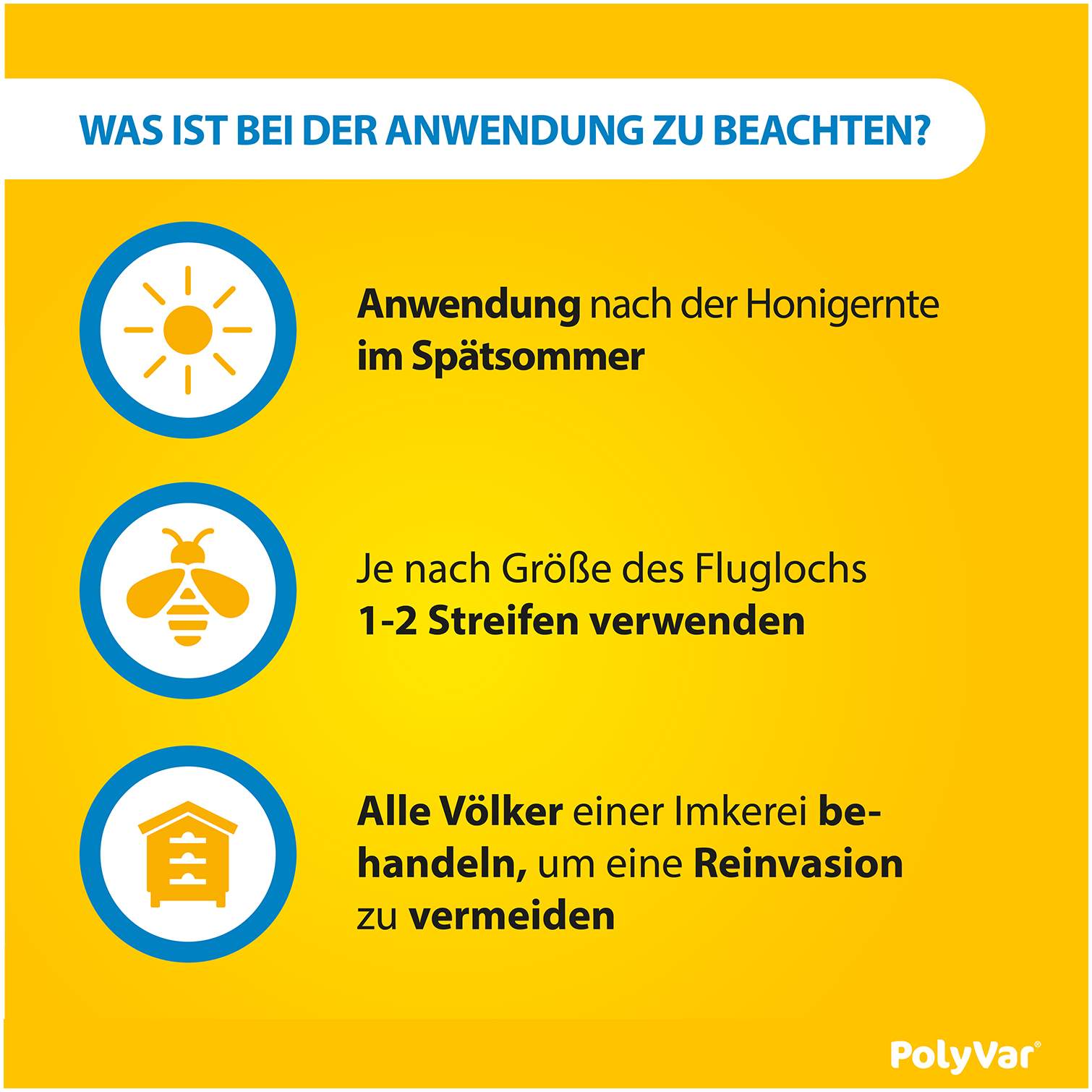 Polyvar Yellow 275 mg imprägnierter Streifen für den Bienenstock 10 Streifen