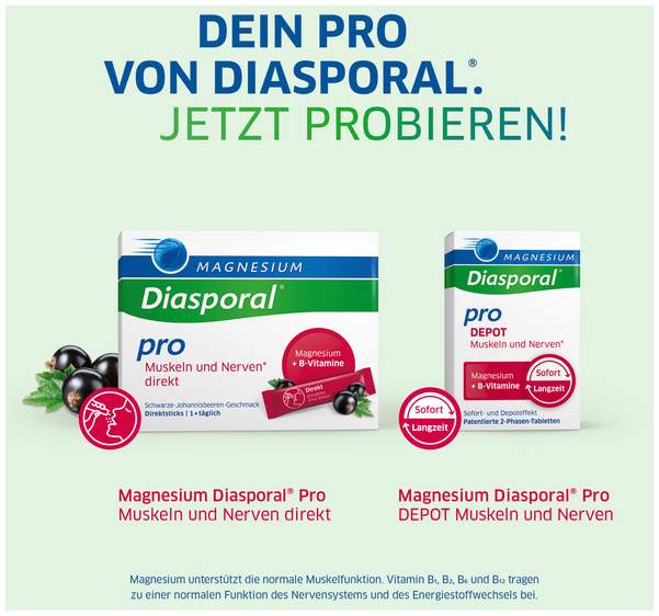 Magnesium Diasporal Pro Muskeln und Nerven direkt Direktgranulat 60 Sticks