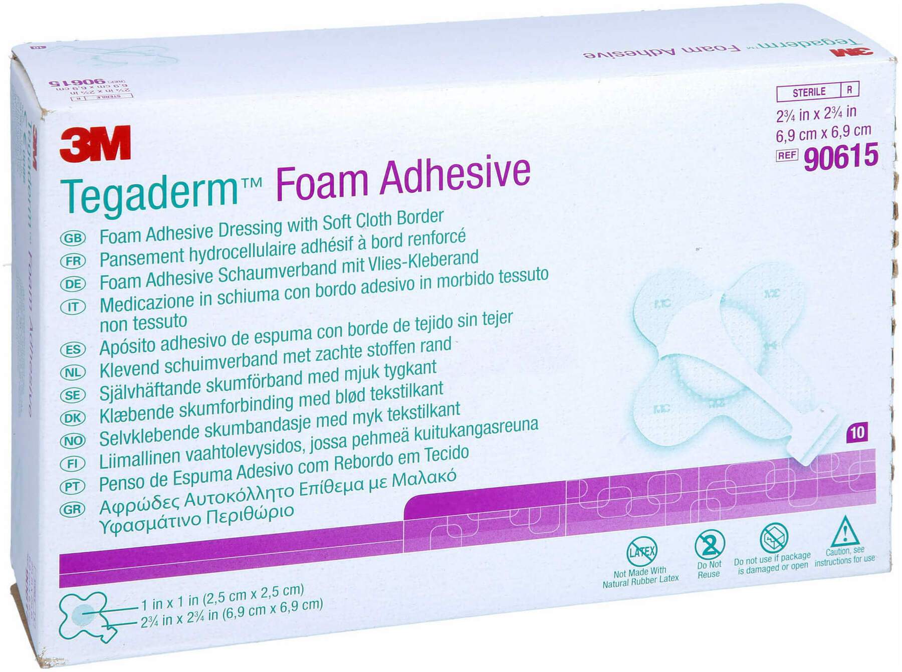 Tegaderm Foam Adhesive 6,9 X 6,9 cm Kreuzform 90615 10 Stück