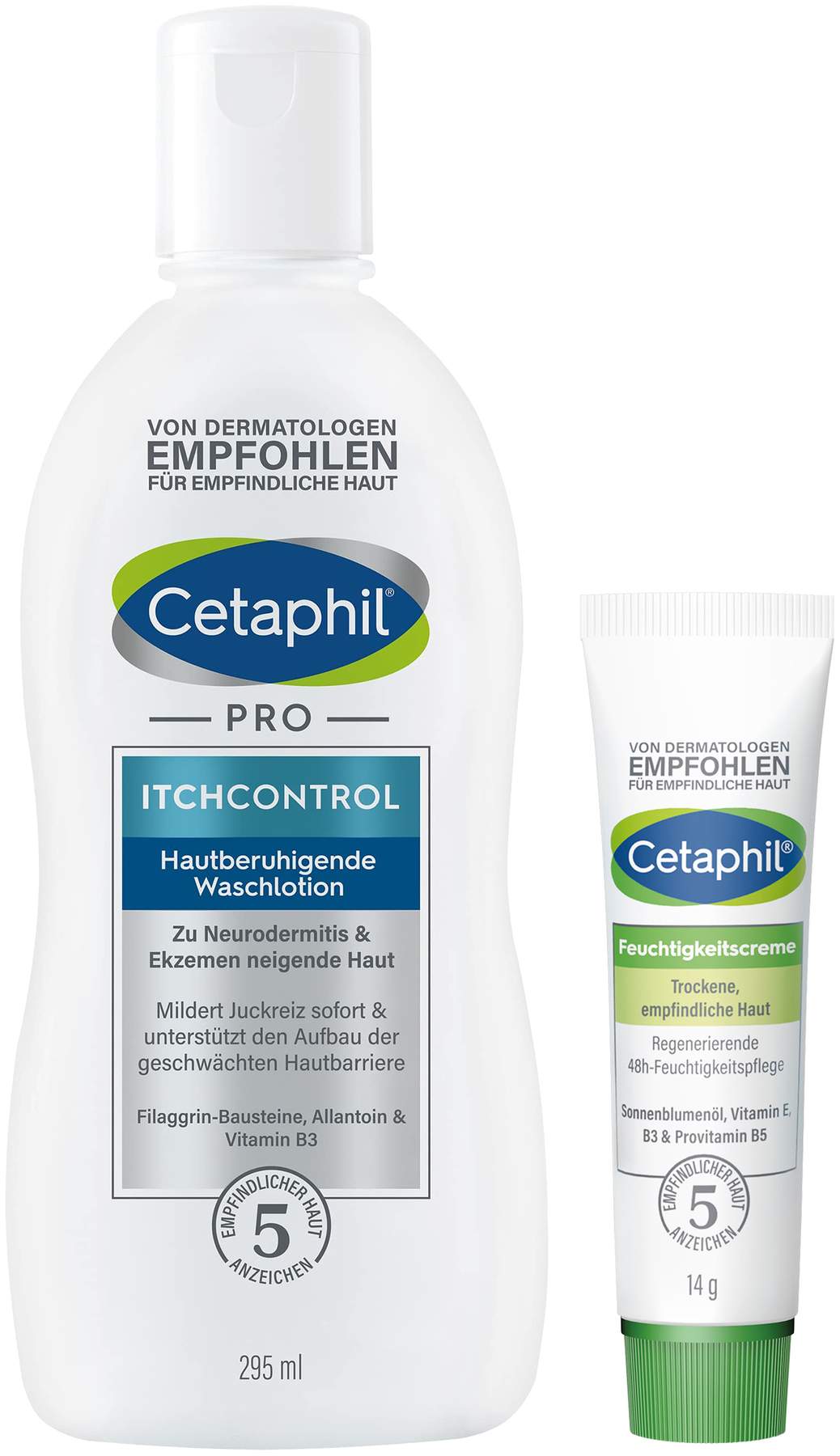Cetaphil Pro Itch Control Waschlotion 295 ml + gratis Feuchtigkeitslotion 14 g