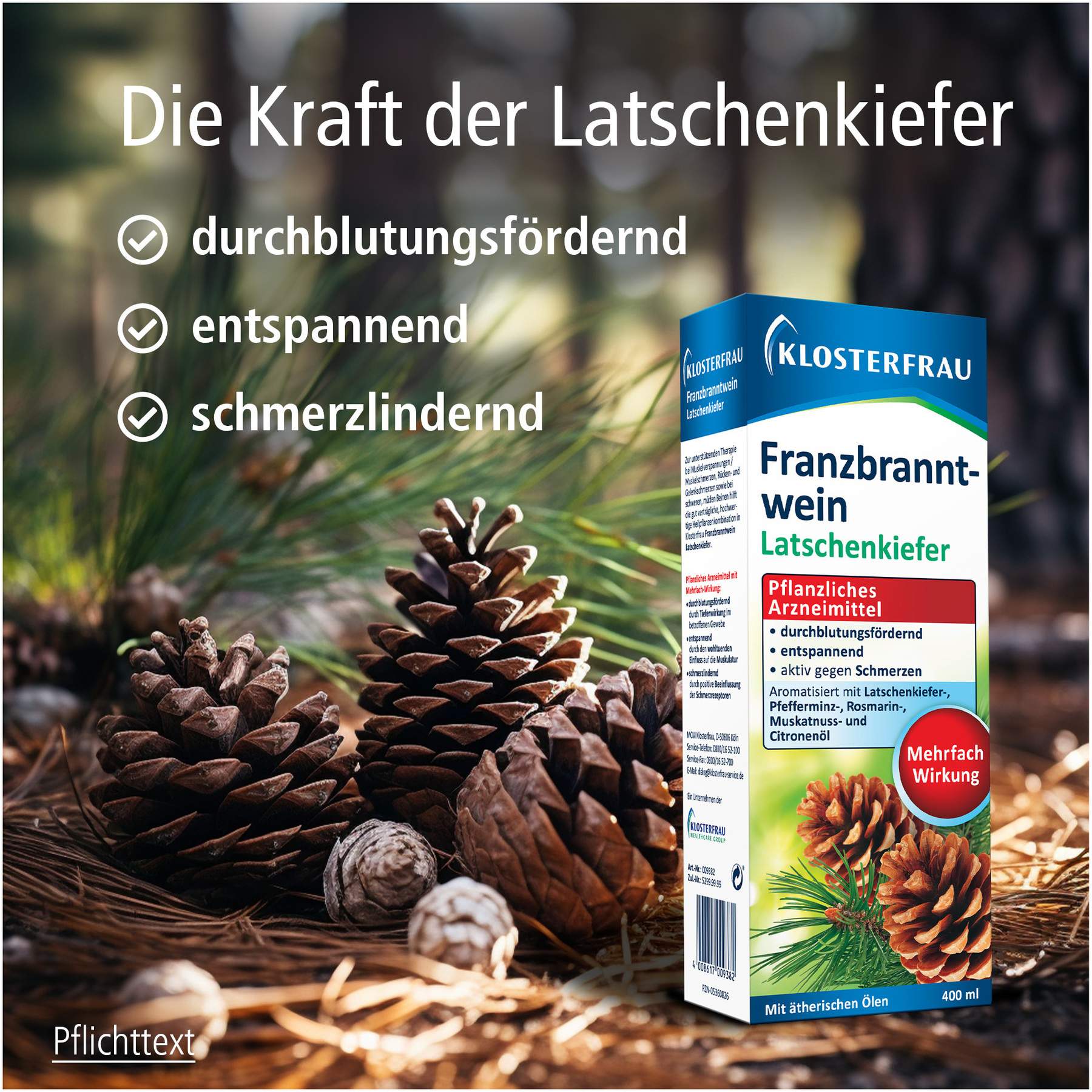 Klosterfrau Franzbranntwein Latschenkiefer Dosierflasche 400 ml