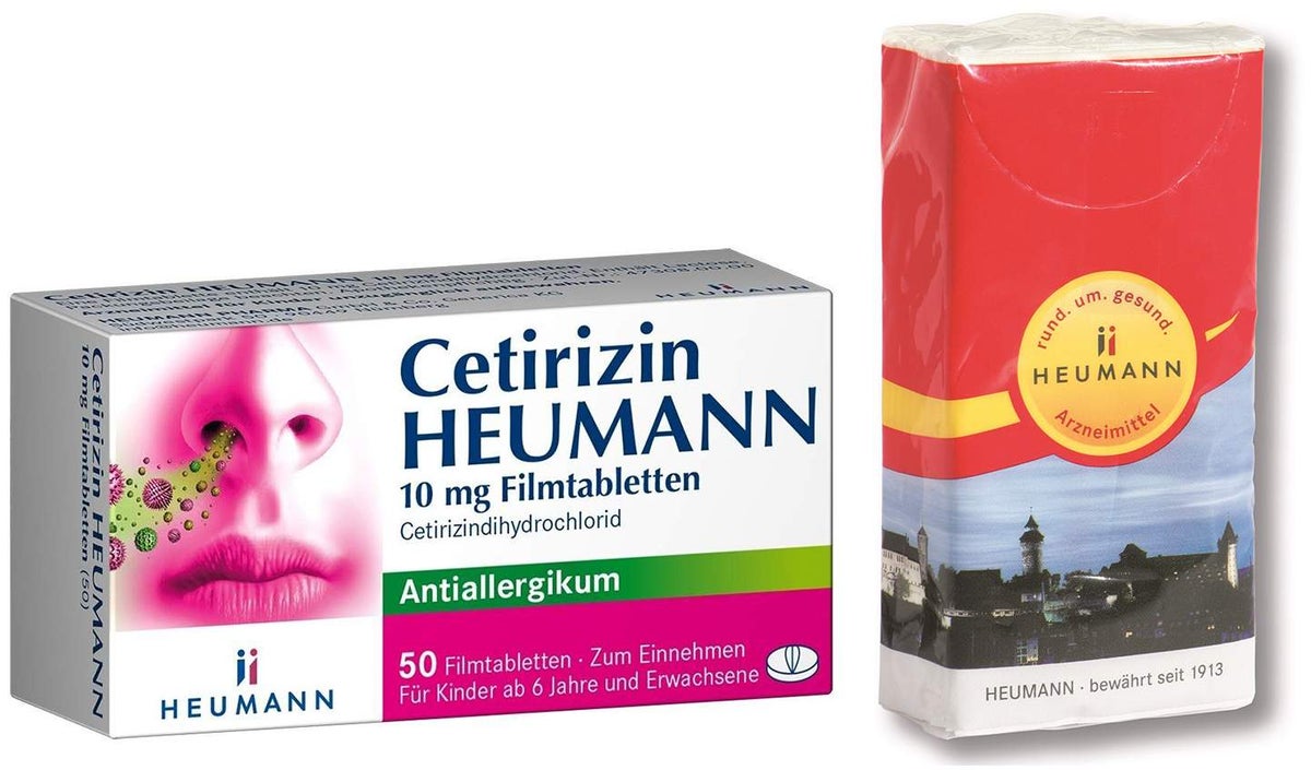 Cetirizin Heumann 10 mg 50 Filmtabletten + Gratis Taschentücher