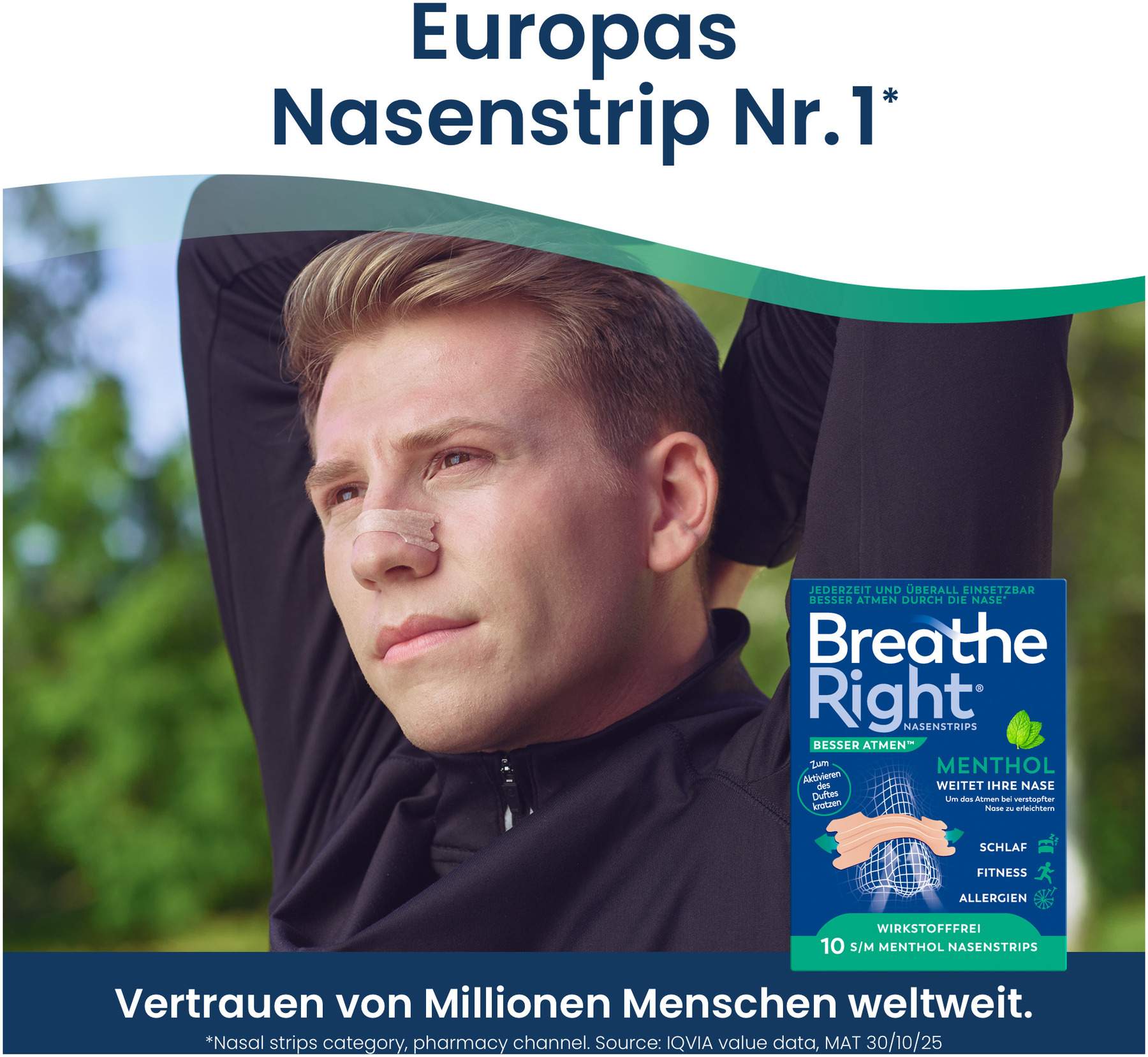 Breathe Right Besser Atmen Nasenpflaster Menthol 10 Stück