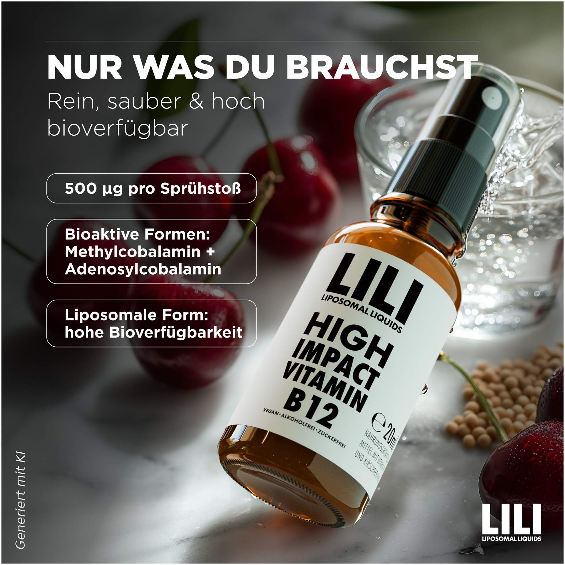 LILI Liposomal Liquids Vitamin B12 500 µg vegan liposomal 20 ml Spray